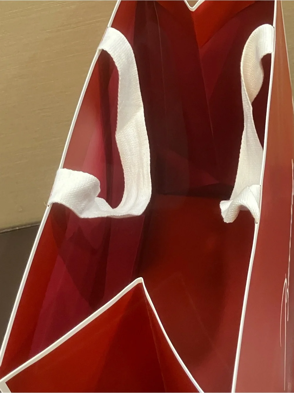 Baccarat Red Tote with White Script Logo 20 x 18 x 9.5” NEW❤️❤️